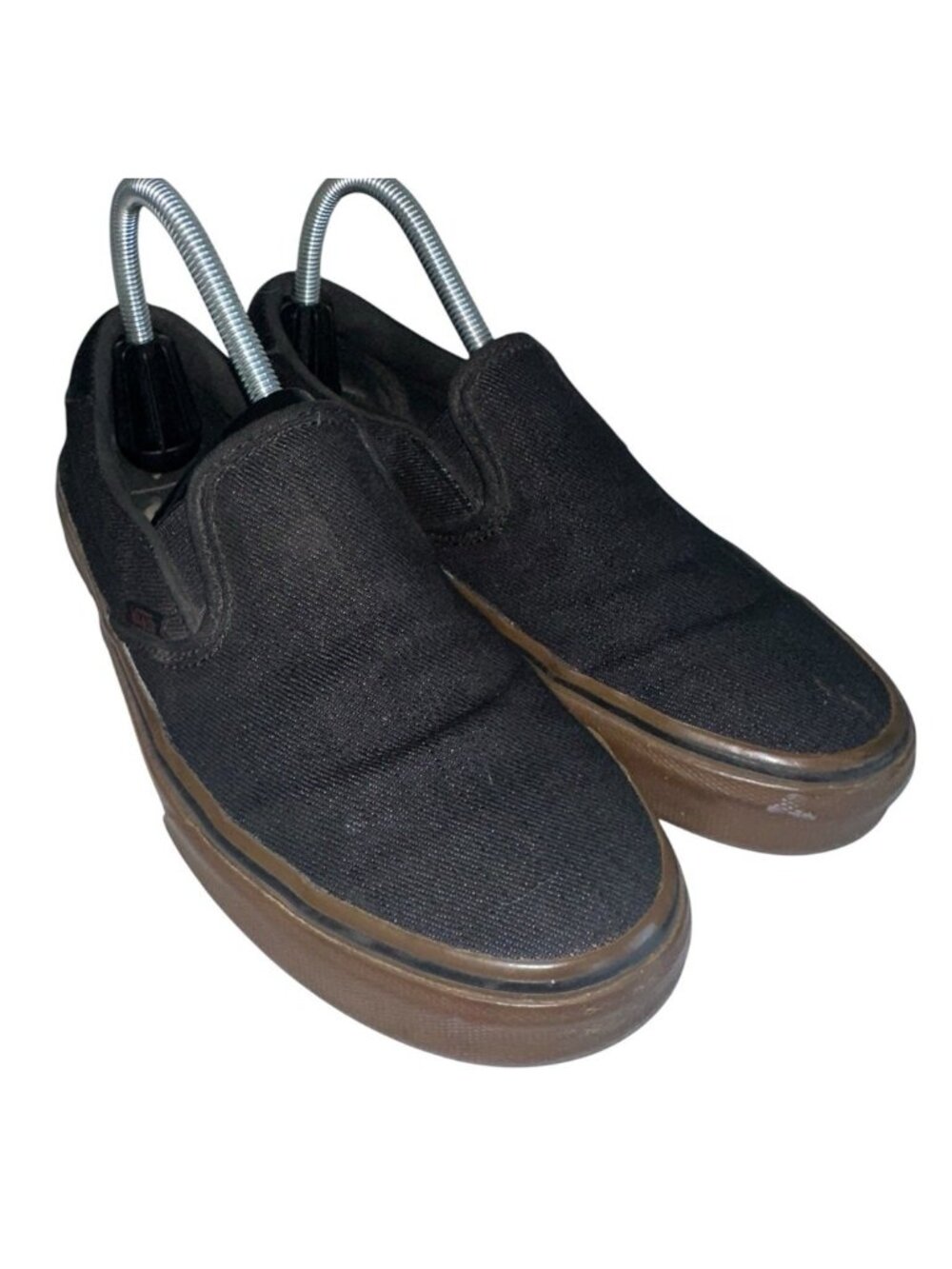 Vans Classic Slip On Shoes Black Dark Soles Mens 7 Womens 8.5 Skater